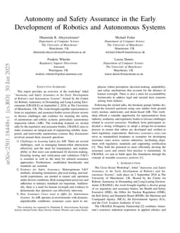 Autonomy and Safety Assurance in the Early Development of Robotics and Autonomous Systems