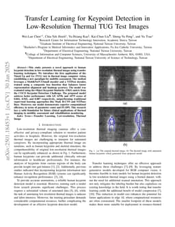 Transfer Learning for Keypoint Detection in Low-Resolution Thermal TUG Test Images