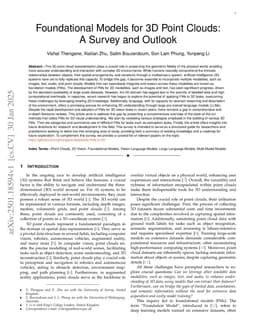 Foundational Models for 3D Point Clouds: A Survey and Outlook