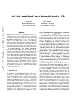 DarkMind: Latent Chain-of-Thought Backdoor in Customized LLMs