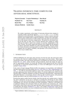 Trading Inference-Time Compute for Adversarial Robustness
