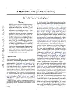 O-MAPL: Offline Multi-agent Preference Learning