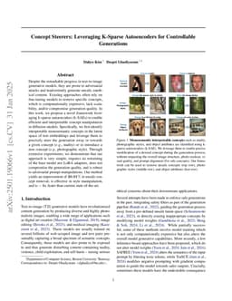 Concept Steerers: Leveraging K-Sparse Autoencoders for Controllable Generations