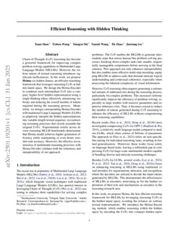 Efficient Reasoning with Hidden Thinking