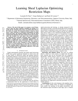 Learning Sheaf Laplacian Optimizing Restriction Maps