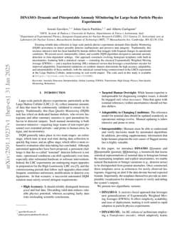 DINAMO: Dynamic and INterpretable Anomaly MOnitoring for Large-Scale Particle Physics Experiments