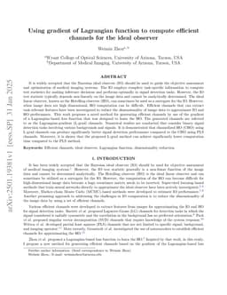 Using gradient of Lagrangian function to compute efficient channels for the ideal observer