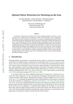 Optimal Metric Distortion for Matching on the Line