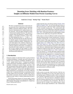 Denoising Score Matching with Random Features: Insights on Diffusion Models from Precise Learning Curves