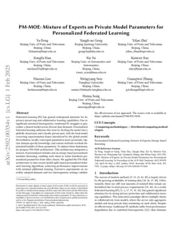 PM-MOE: Mixture of Experts on Private Model Parameters for Personalized Federated Learning
