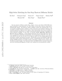 High-Order Matching for One-Step Shortcut Diffusion Models