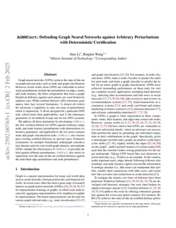 AGNNCert: Defending Graph Neural Networks against Arbitrary Perturbations with Deterministic Certification