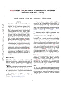 ATA: Adaptive Task Allocation for Efficient Resource Management in Distributed Machine Learning
