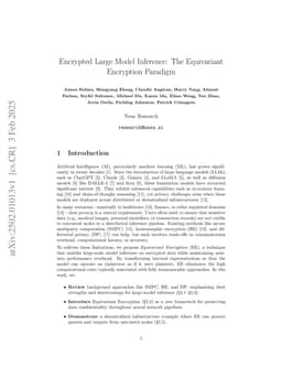 Encrypted Large Model Inference: The Equivariant Encryption Paradigm