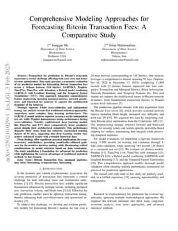 Comprehensive Modeling Approaches for Forecasting Bitcoin Transaction Fees: A Comparative Study