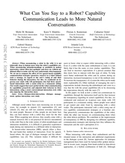 What Can You Say to a Robot? Capability Communication Leads to More Natural Conversations