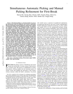 Simultaneous Automatic Picking and Manual Picking Refinement for First-Break