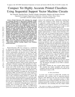 Compact Yet Highly Accurate Printed Classifiers Using Sequential Support Vector Machine Circuits