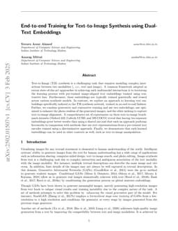 End-to-end Training for Text-to-Image Synthesis using Dual-Text Embeddings