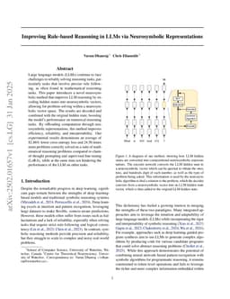 Improving Rule-based Reasoning in LLMs via Neurosymbolic Representations