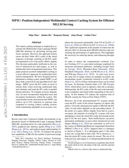 MPIC: Position-Independent Multimodal Context Caching System for Efficient MLLM Serving
