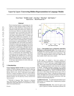 Layer by Layer: Uncovering Hidden Representations in Language Models
