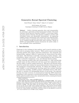 Generative Kernel Spectral Clustering