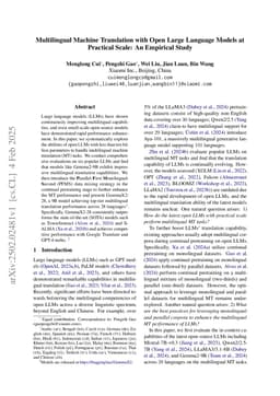 Multilingual Machine Translation with Open Large Language Models at Practical Scale: An Empirical Study