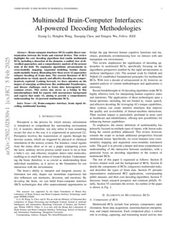 Multimodal Brain-Computer Interfaces: AI-powered Decoding Methodologies
