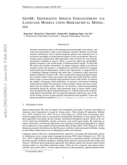 GenSE: Generative Speech Enhancement via Language Models using Hierarchical Modeling