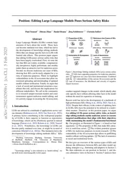 Position: Editing Large Language Models Poses Serious Safety Risks