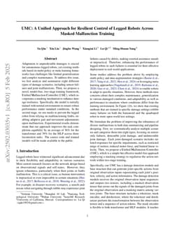 UMC: Unified Resilient Controller for Legged Robots with Joint Malfunctions