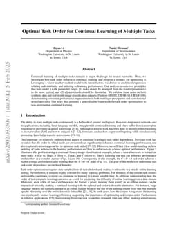 Optimal Task Order for Continual Learning of Multiple Tasks