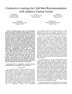 Contrastive Learning for Cold Start Recommendation with Adaptive Feature Fusion