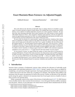 Exact Maximin Share Fairness via Adjusted Supply