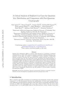 A Critical Analysis of Deployed Use Cases for Quantum Key Distribution and Comparison with Post-Quantum Cryptography