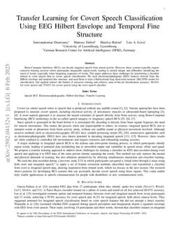 Transfer Learning for Covert Speech Classification Using EEG Hilbert Envelope and Temporal Fine Structure