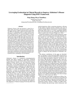 Leveraging Geolocation in Clinical Records to Improve Alzheimer's Disease Diagnosis Using DMV Framework
