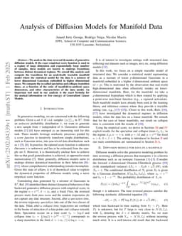 Analysis of Diffusion Models for Manifold Data