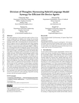 Division-of-Thoughts: Harnessing Hybrid Language Model Synergy for Efficient On-Device Agents