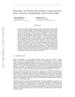 Building A Unified AI-centric Language System: analysis, framework and future work