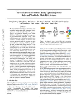 Heterogeneous Swarms: Jointly Optimizing Model Roles and Weights for Multi-LLM Systems