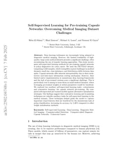 Self-Supervised Learning for Pre-training Capsule Networks: Overcoming Medical Imaging Dataset Challenges