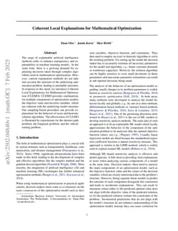 Coherent Local Explanations for Mathematical Optimization