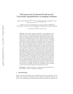 Self-supervised Conformal Prediction for Uncertainty Quantification in Imaging Problems