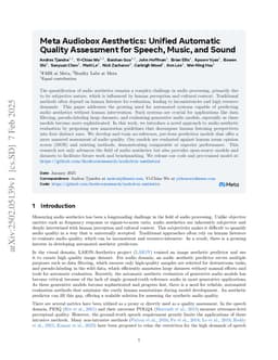 Meta Audiobox Aesthetics: Unified Automatic Quality Assessment for Speech, Music, and Sound