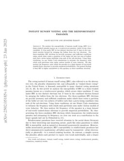 Instant Runoff Voting and the Reinforcement Paradox