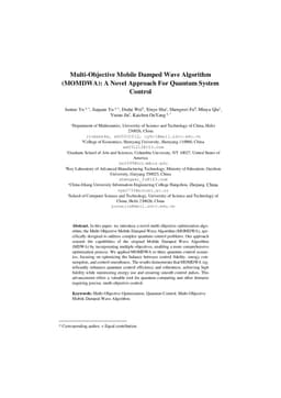 Multi-Objective Mobile Damped Wave Algorithm (MOMDWA): A Novel Approach For Quantum System Control