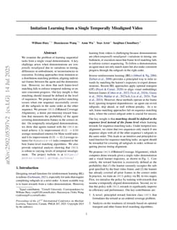 Imitation Learning from a Single Temporally Misaligned Video
