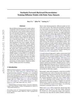 Stochastic Forward-Backward Deconvolution: Training Diffusion Models with Finite Noisy Datasets